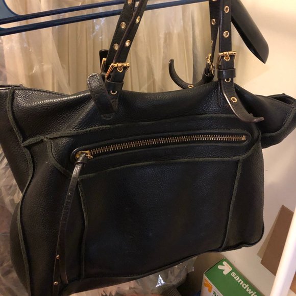 Steve Madden Black Leather Tote - Picture 2 of 3